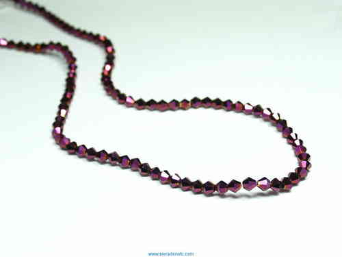 KR73404 kristal streng 4 mm bicone metallic lila