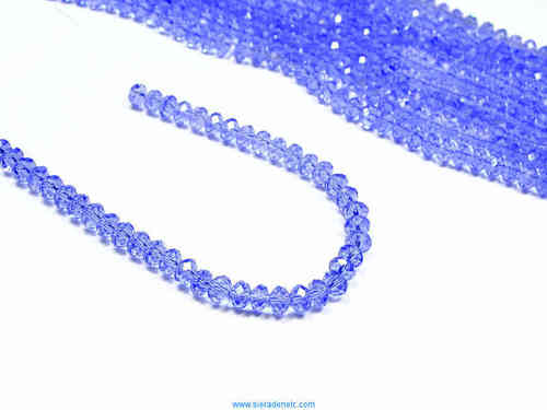 KR76417 Kristal streng 6 mm x 4 mm rondel Saffierblauw