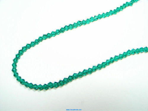KR73435 Kristal streng 4 mm bicone emerald
