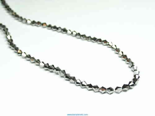 KR73303 kristal streng 3 mm bicone metallic zilver